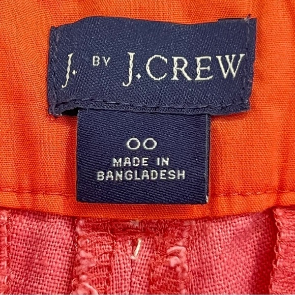 J by J. Crew Factory Scalloped Hem Shorts Flat Front Coral Orange Women's Sz 00 - Picture 8 of 10